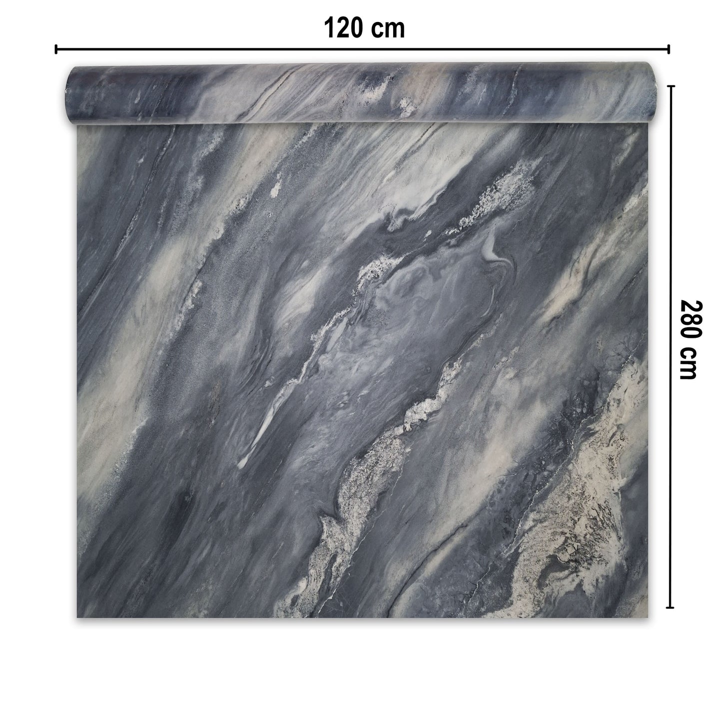 Rola panou autoadeziv, Naimeed D7394, design modern, 2.5mm grosime, 120x280cm, Gri albastrui