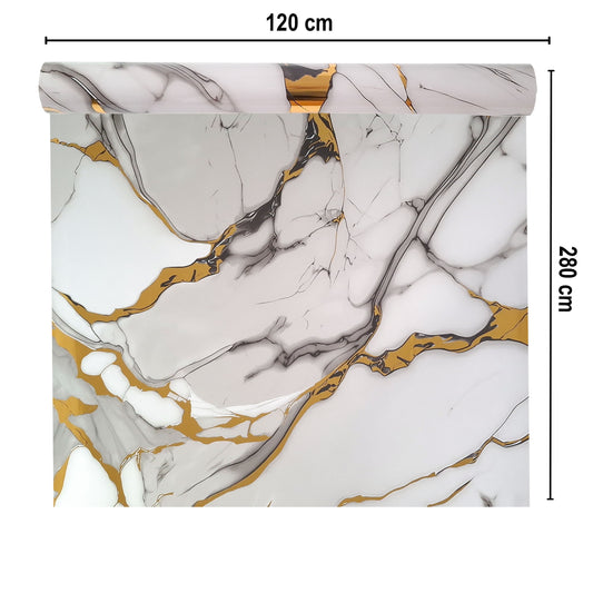 Rola panou autoadeziv, Naimeed D7400, design modern, 2.5mm grosime, 120x280cm, Alb