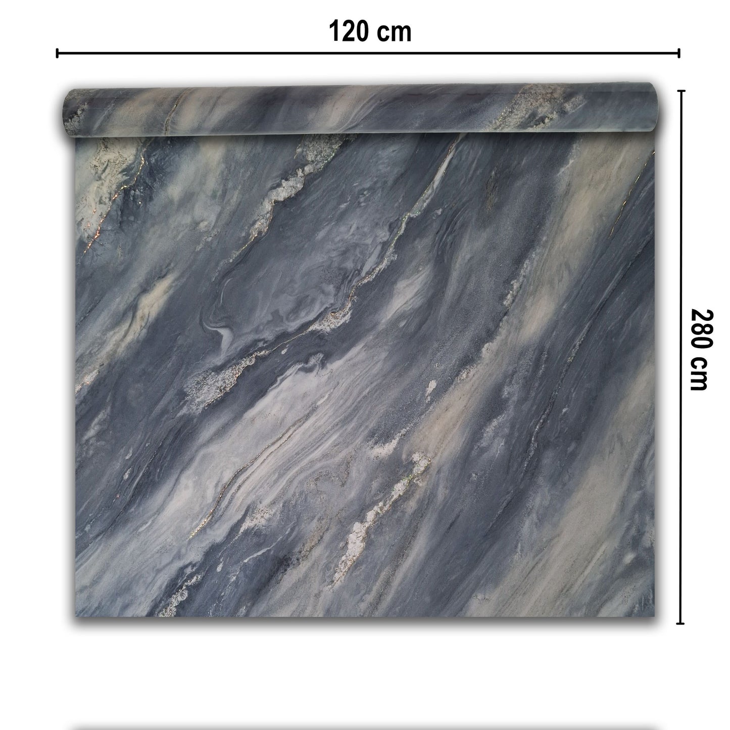 Rola panou autoadeziv, Naimeed D7407, design modern, 2.5mm grosime, 120x280cm, Gri