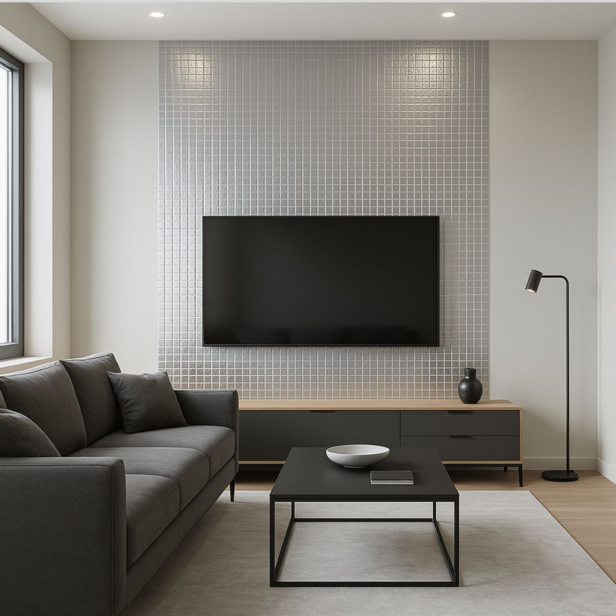 Rola panou autoadeziv, Naimeed D7424, design modern, 2.5mm grosime, 120x280cm, Argintiu