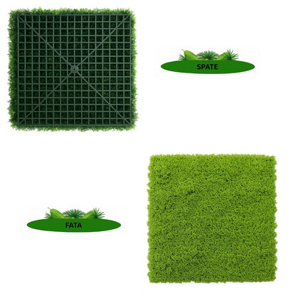 Panou din plante artificiale, Naimeed D7427, Verde, 50x50 cm