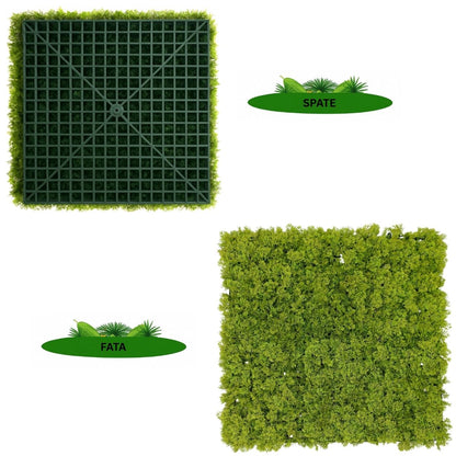 Panou din plante artificiale, Naimeed D7428, Verde, 50x50 cm