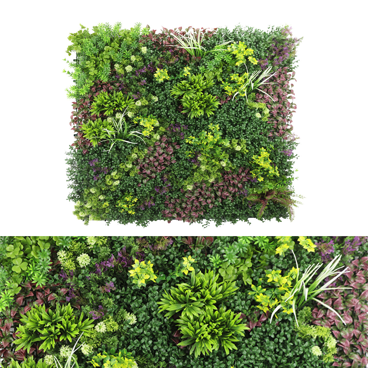 Panou din plante artificiale,cu frunze, Naimeed D7430, Multicolor, 100x100 cm