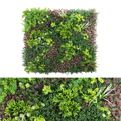 Panou din plante artificiale,cu frunze, Naimeed D7430, Multicolor, 100x100 cm