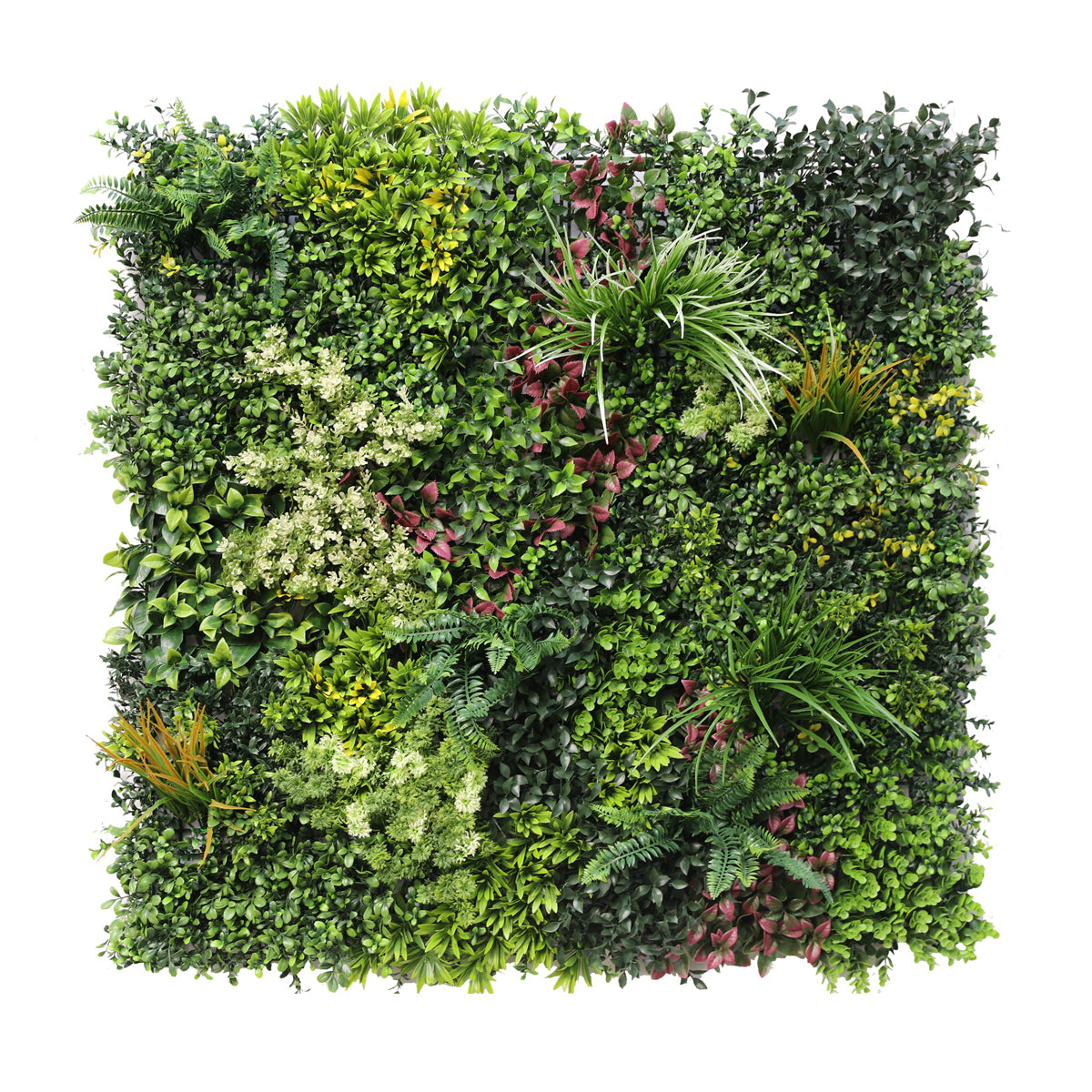 Panou din plante artificiale,cu frunze, Naimeed D7431, Multicolor, 100x100 cm