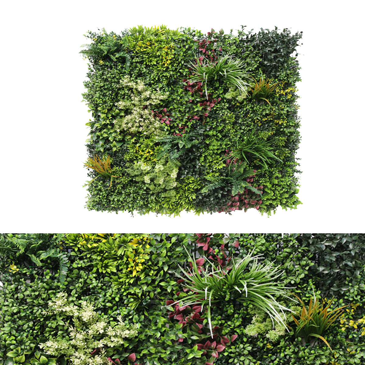 Panou din plante artificiale,cu frunze, Naimeed D7431, Multicolor, 100x100 cm