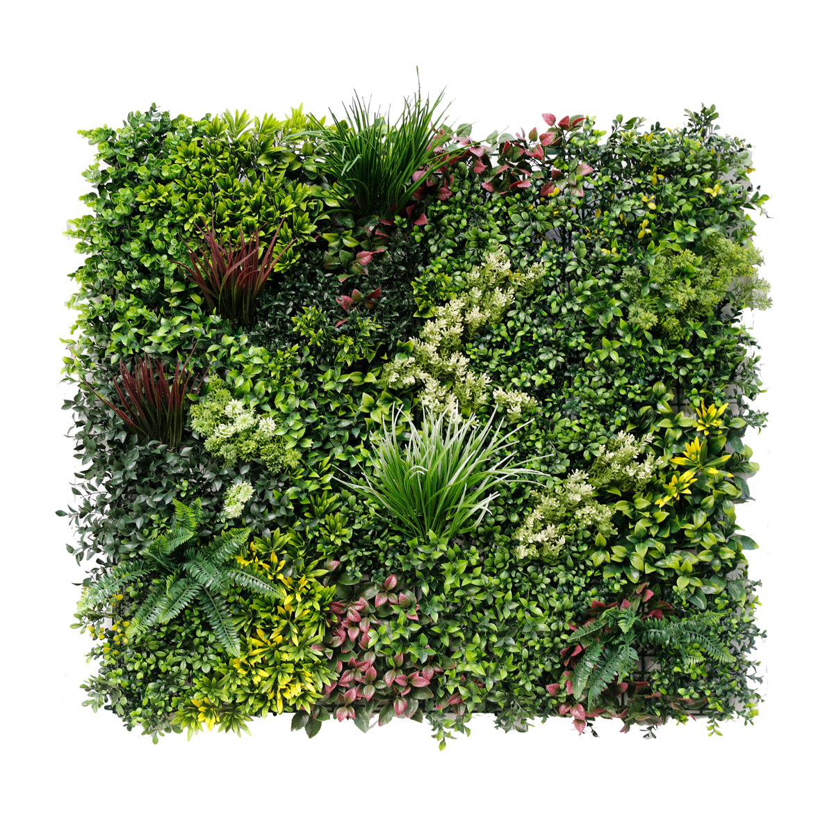 Panou din plante artificiale,cu frunze, Naimeed D7432, Multicolor, 100x100 cm