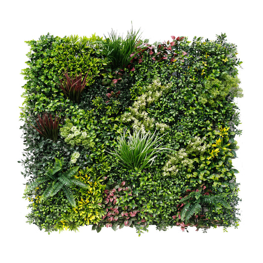 Panou din plante artificiale,cu frunze, Naimeed D7432, Multicolor, 100x100 cm