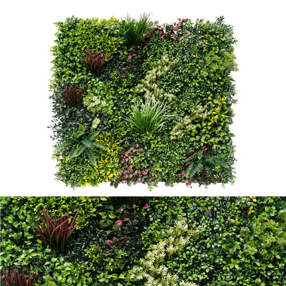 Panou din plante artificiale,cu frunze, Naimeed D7432, Multicolor, 100x100 cm