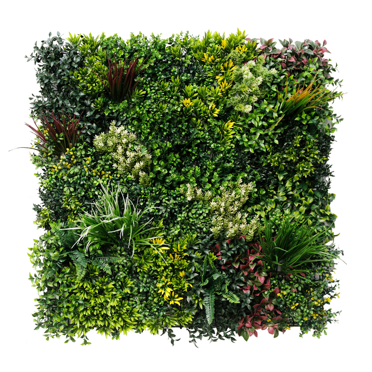 Panou din plante artificiale,cu frunze, Naimeed D7433, Multicolor, 100x100 cm