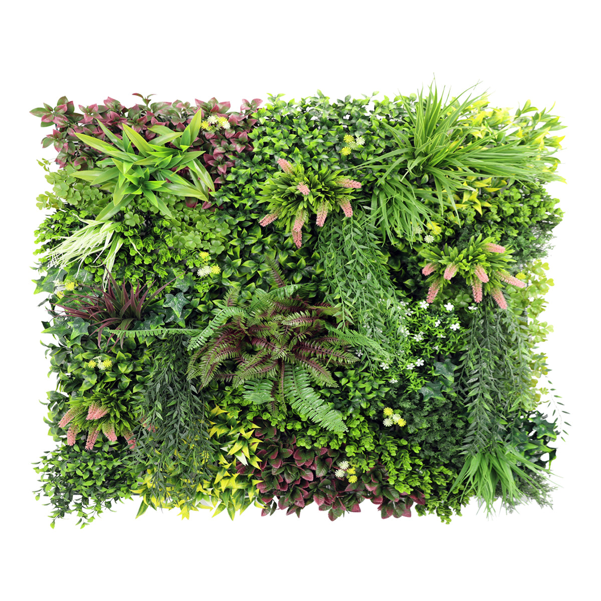 Panou din plante artificiale,cu frunze, Naimeed D7435, Multicolor, 100x100 cm