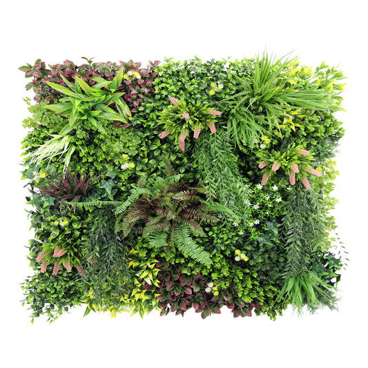 Panou din plante artificiale,cu frunze, Naimeed D7435, Multicolor, 100x100 cm