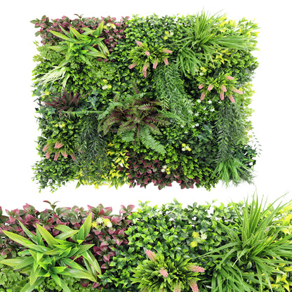 Panou din plante artificiale,cu frunze, Naimeed D7435, Multicolor, 100x100 cm