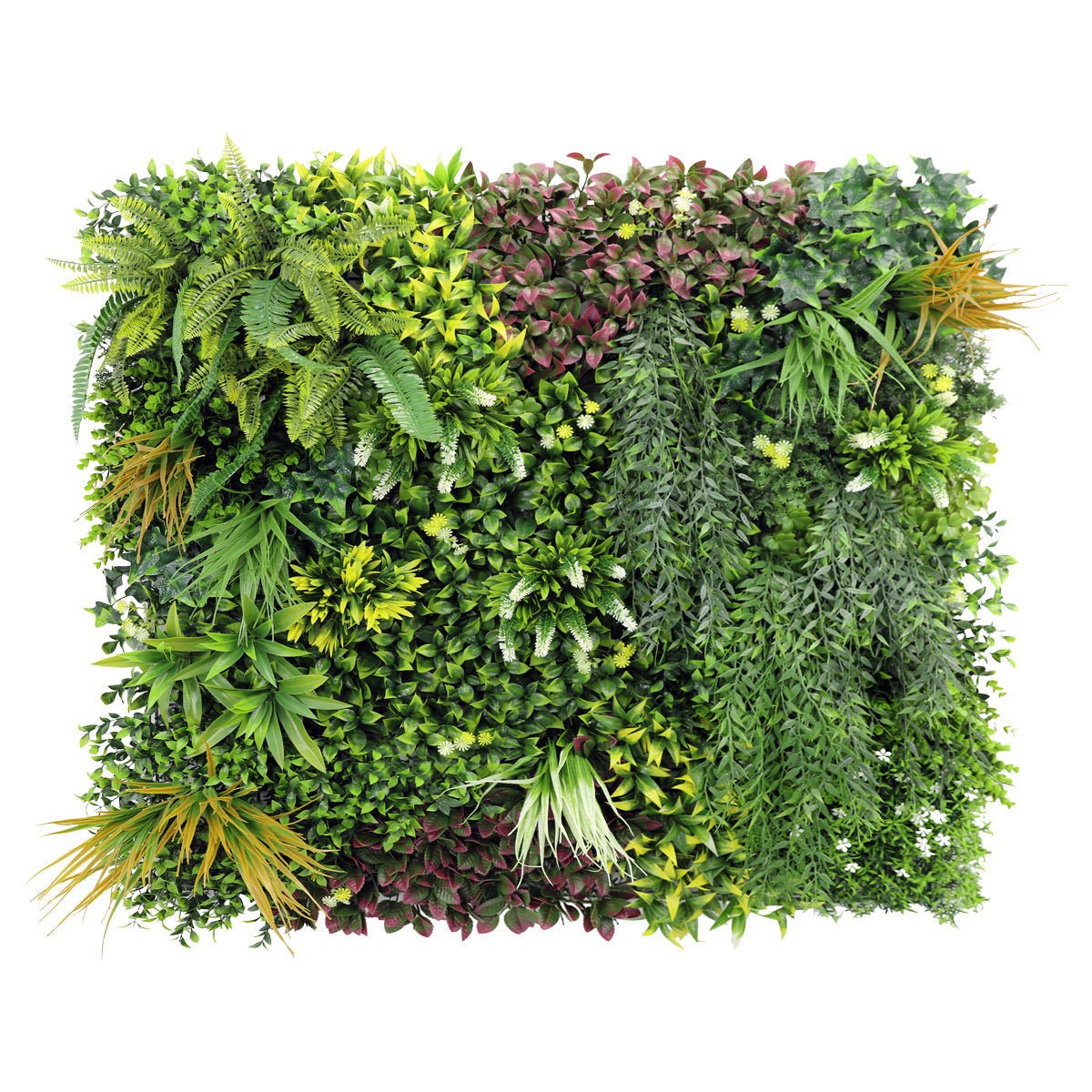 Panou din plante artificiale,cu frunze, Naimeed D7436, Multicolor, 100x100 cm