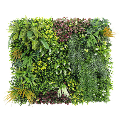 Panou din plante artificiale,cu frunze, Naimeed D7436, Multicolor, 100x100 cm