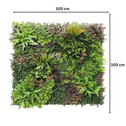 Panou din plante artificiale,cu frunze, Naimeed D7437, Multicolor, 100x100 cm