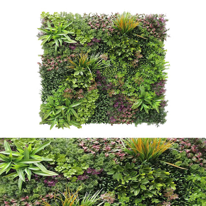 Panou din plante artificiale,cu frunze, Naimeed D7437, Multicolor, 100x100 cm