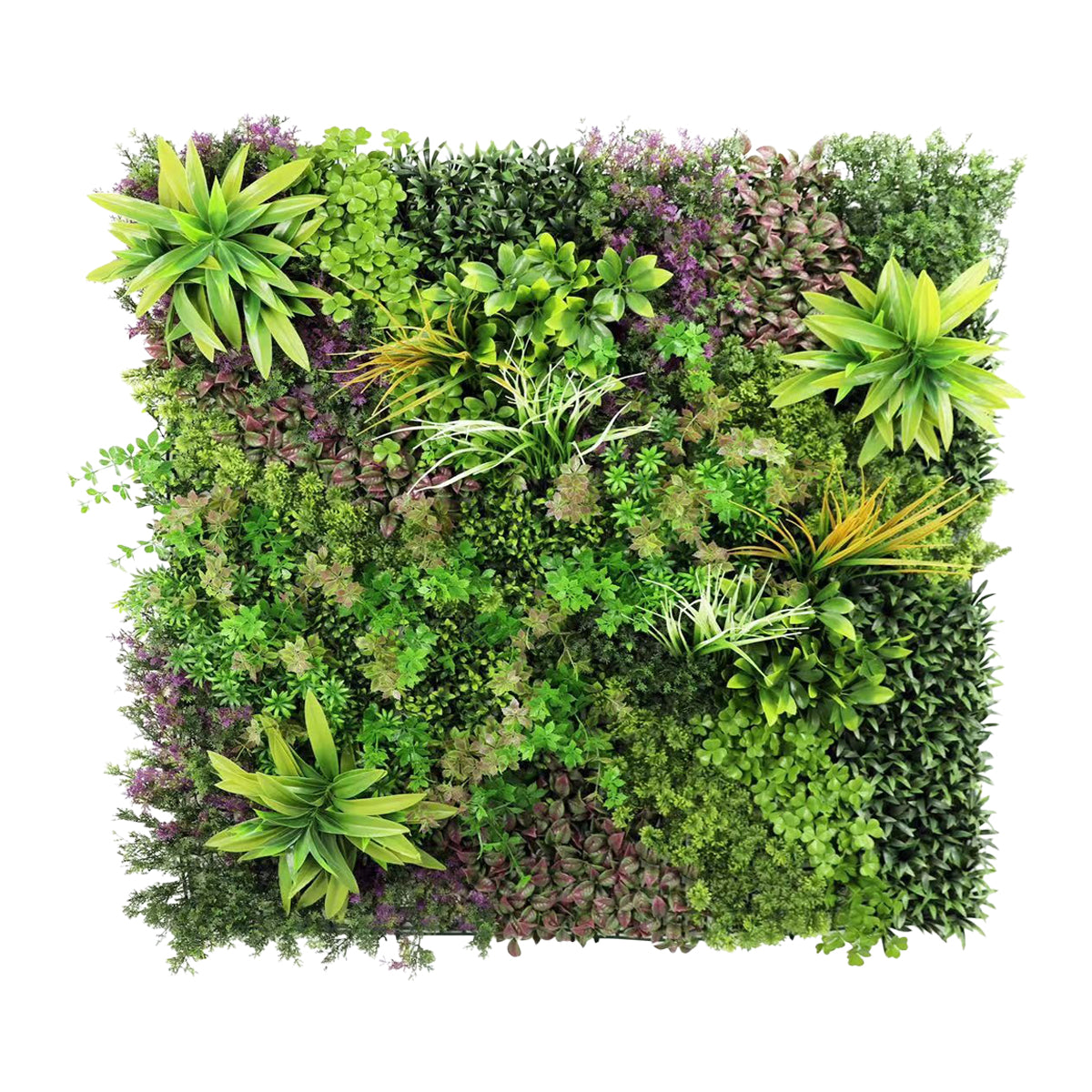 Panou din plante artificiale,cu frunze, Naimeed D7438, Multicolor, 100x100 cm