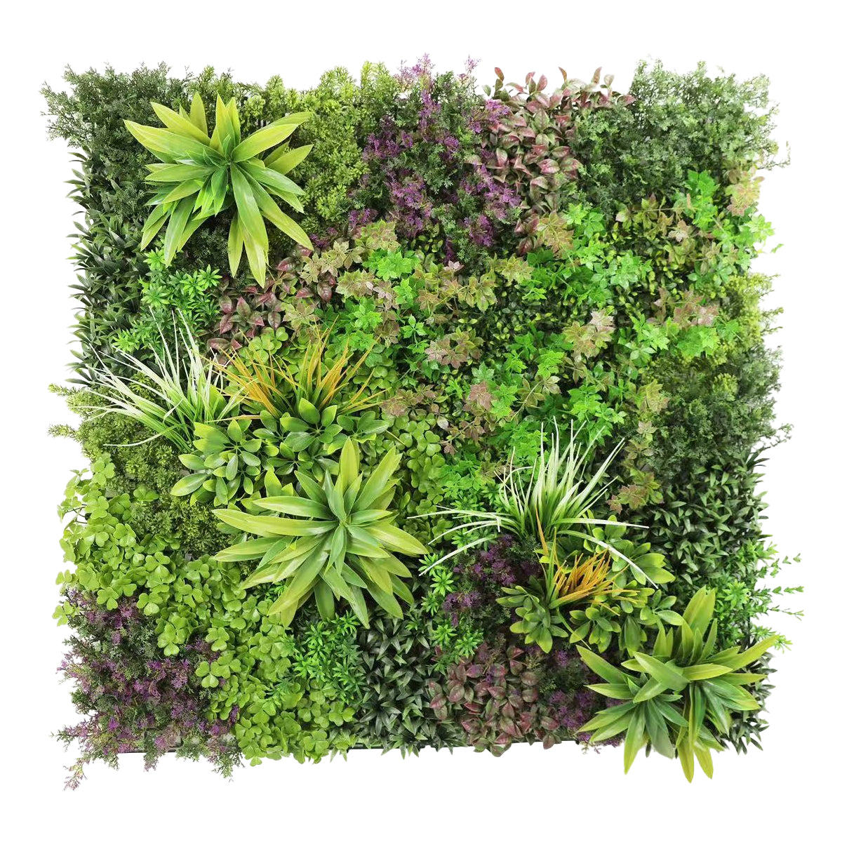 Panou din plante artificiale,cu frunze, Naimeed D7439, Multicolor, 100x100 cm