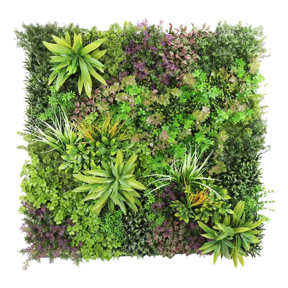 Panou din plante artificiale,cu frunze, Naimeed D7439, Multicolor, 100x100 cm