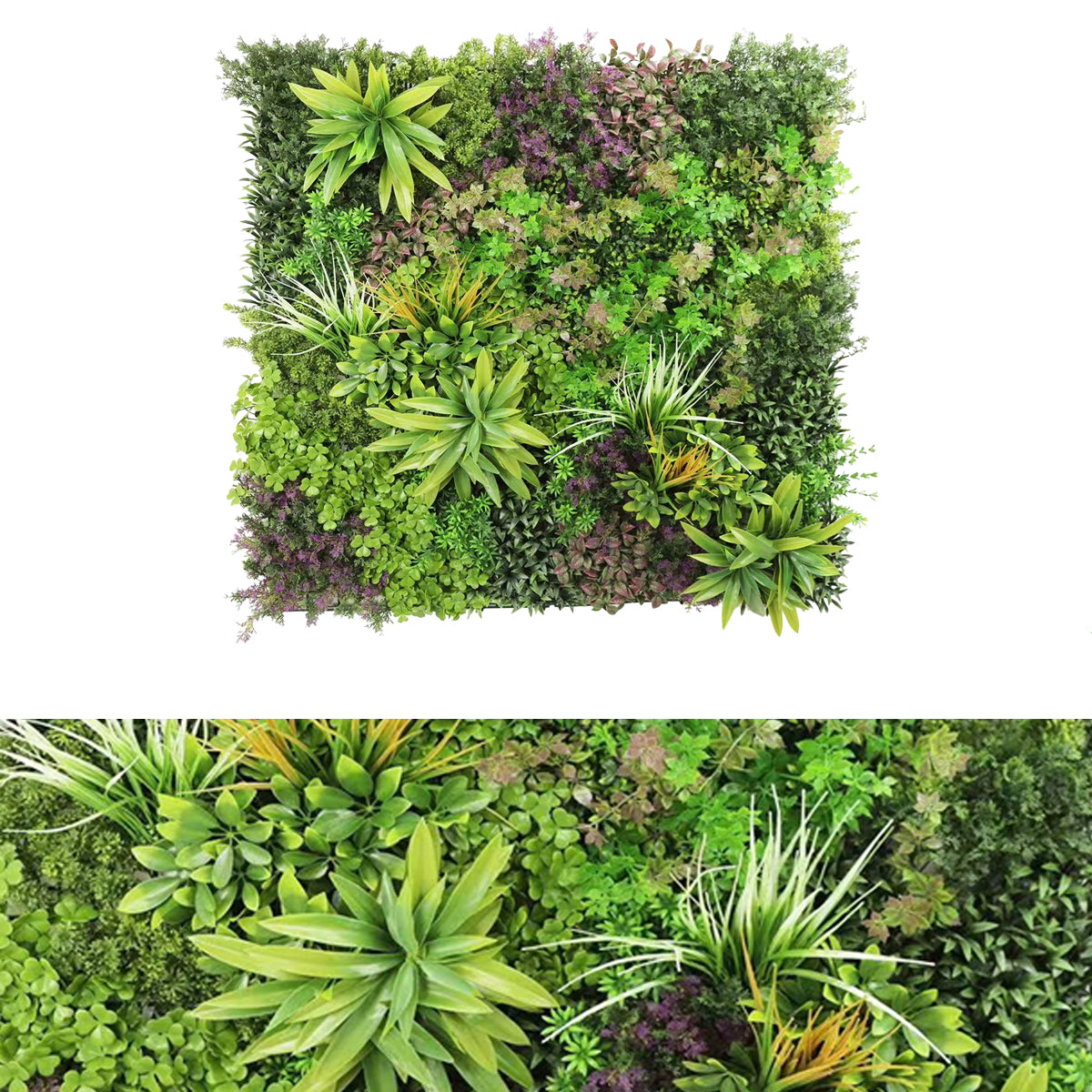 Panou din plante artificiale,cu frunze, Naimeed D7439, Multicolor, 100x100 cm