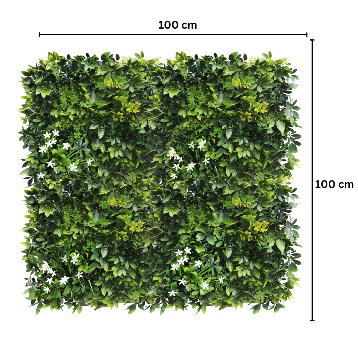 Panou din plante artificiale,cu frunze, Naimeed D7440, Verde, 100x100 cm
