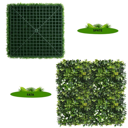 Panou din plante artificiale,cu frunze, Naimeed D7440, Verde, 100x100 cm