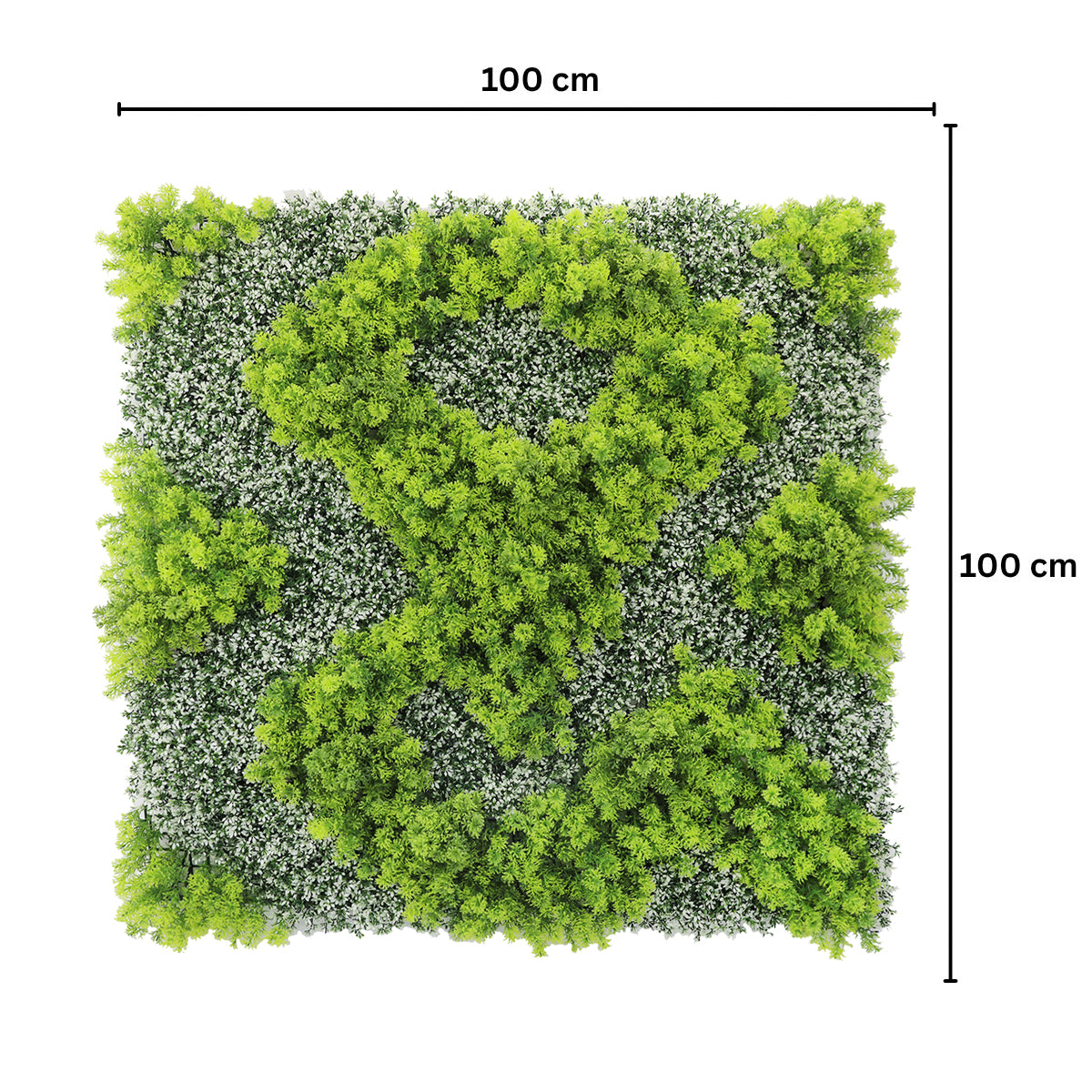 Panou din plante artificiale,cu frunze, Naimeed D7441, Verde, 100x100 cm