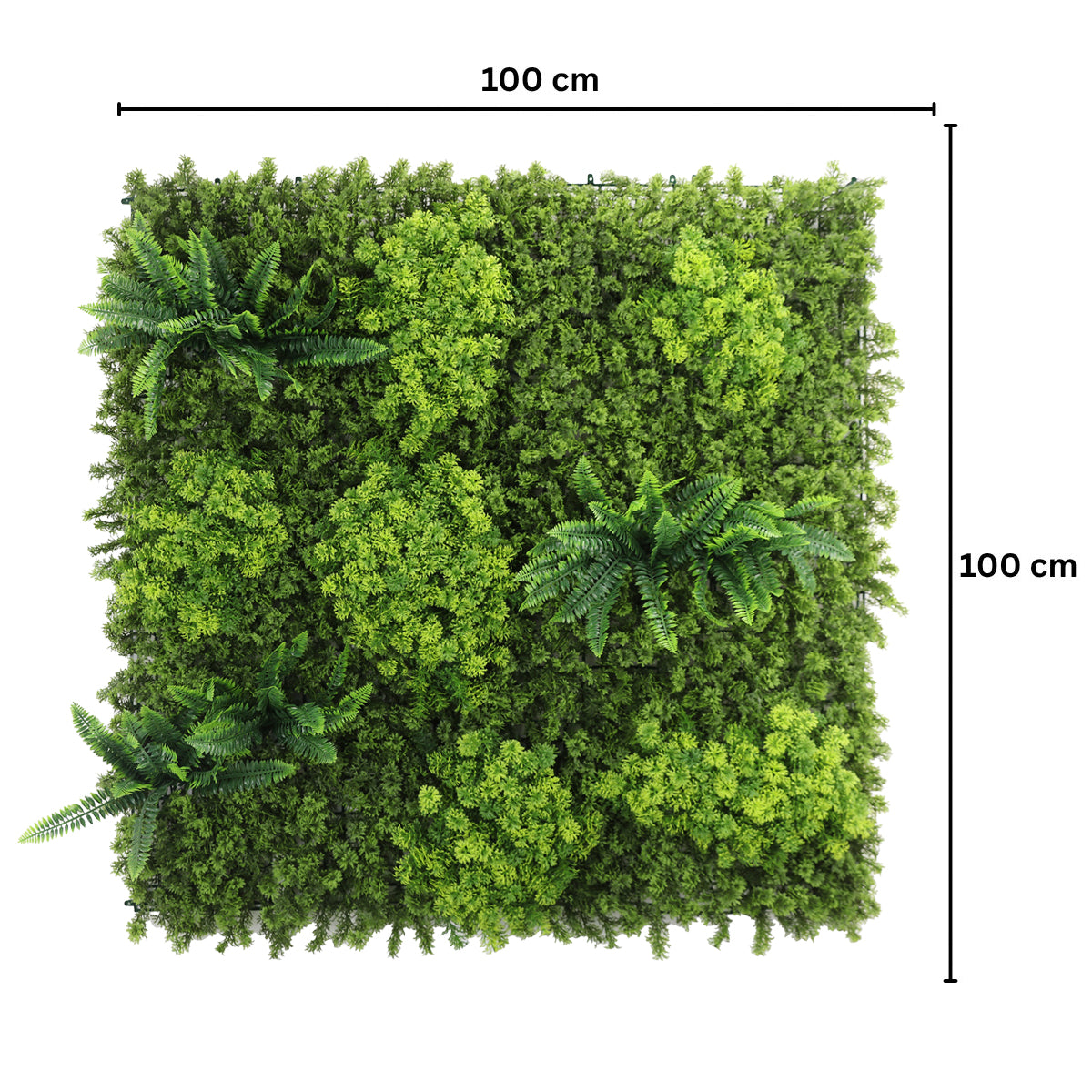 Panou din plante artificiale,cu frunze, Naimeed D7442, Verde, 100x100 cm