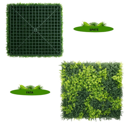 Panou din plante artificiale,cu frunze, Naimeed D7443, Verde, 100x100 cm