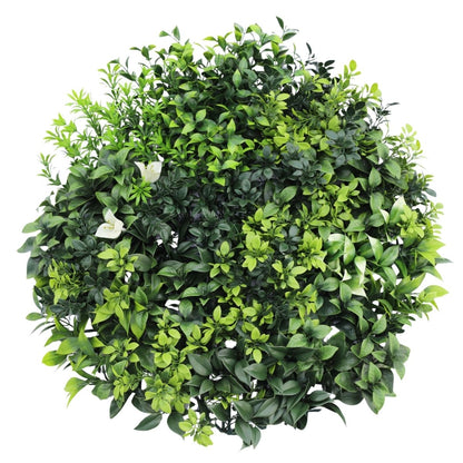 Aranjament decorativ, de perete, cu ramă din aluminiu și plante artificiale Naimeed D7451, diametru 50 cm