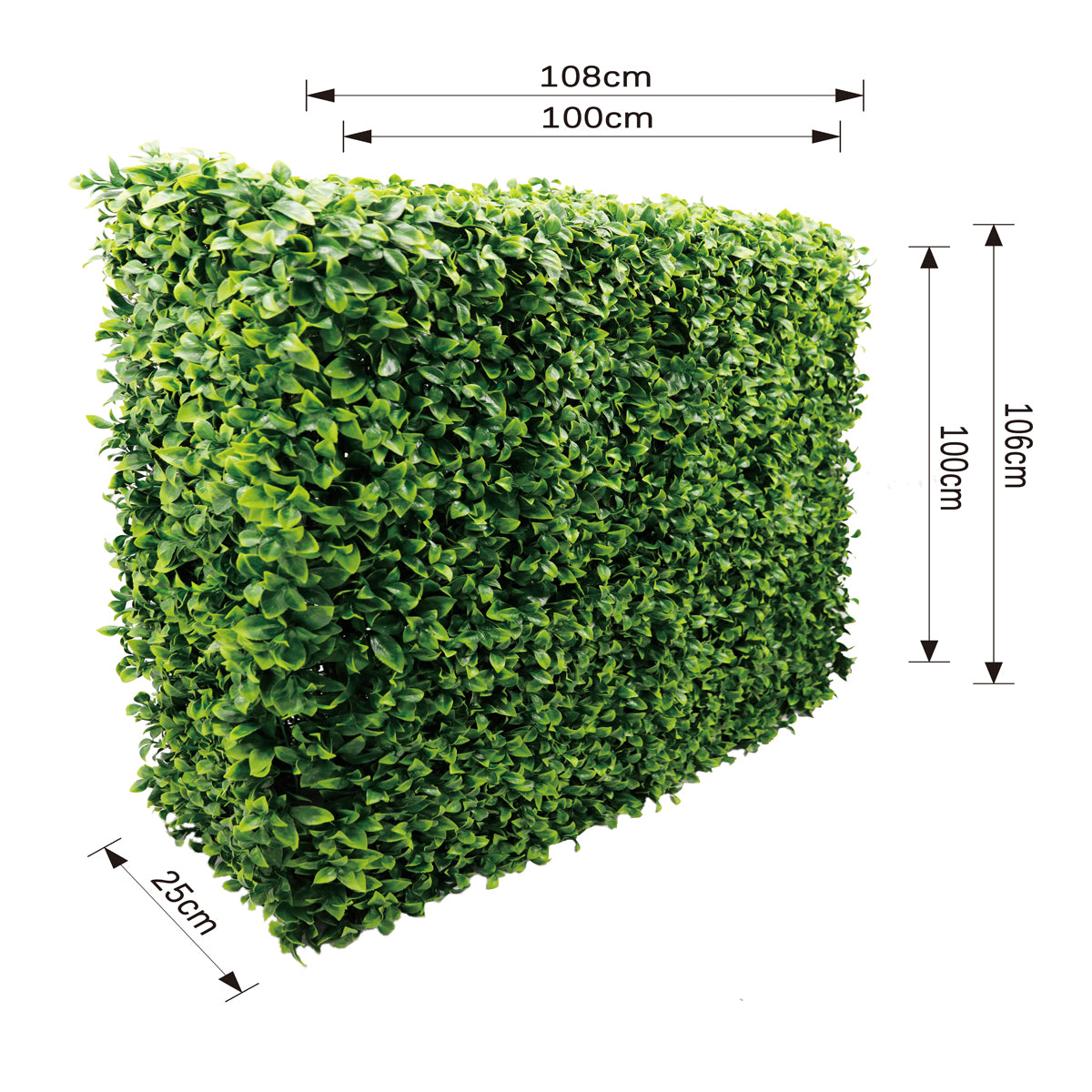 Gard viu din plante artifciciale, cu structura din metal, Naimeed D7456, dimensiuni 108x106x25cm