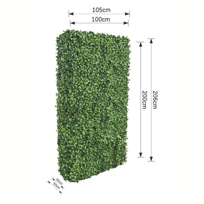 Gard viu din plante artifciciale, cu structura din metal, Naimeed D7457, dimensiuni 206x105x33cm