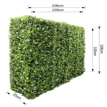 Gard viu din plante artifciciale, cu structura din metal, Naimeed D7459, dimensiuni 108x106x25cm