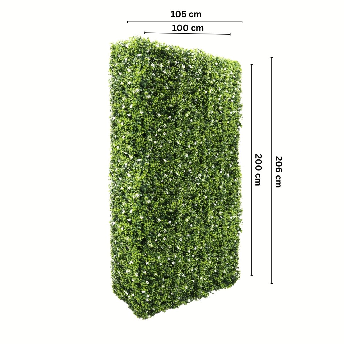 Gard viu din plante artifciciale, cu structura din metal, Naimeed D7460, dimensiuni 206x105x33cm