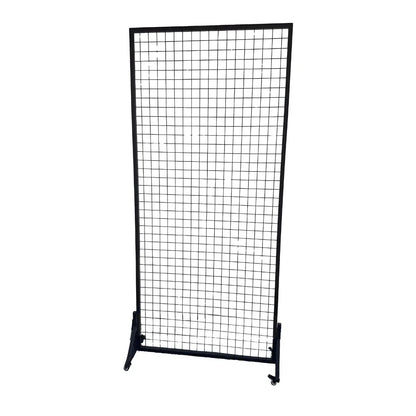 Paravan metalic cu roți pivotante 360°, Naimeed D7462, ideal pentru organizare și expoziții, Dimensiuni 100x229cm, Negru - 221.ro