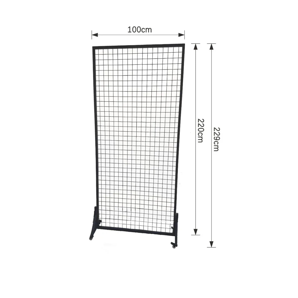 Paravan metalic cu roți pivotante 360°, Naimeed D7462, ideal pentru organizare și expoziții, Dimensiuni 100x229cm, Negru - 221.ro