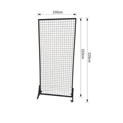 Paravan metalic cu roți pivotante 360°, Naimeed D7462, ideal pentru organizare și expoziții, Dimensiuni 100x229cm, Negru - 221.ro