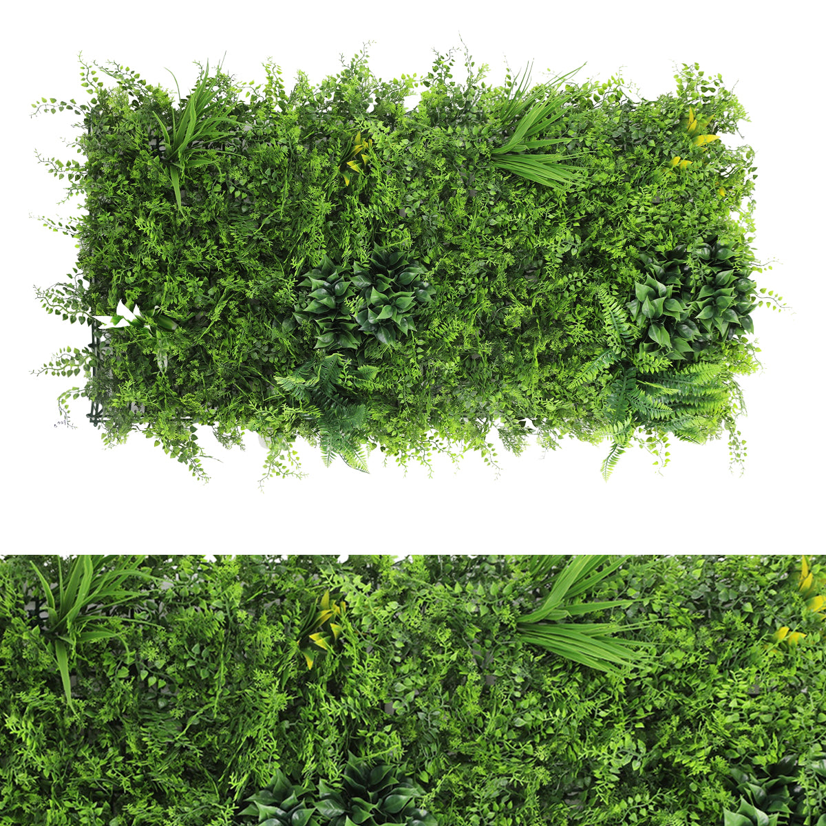 Panou din plante artificiale,cu rama aurie, Naimeed D7469, Verde, 50x100 cm