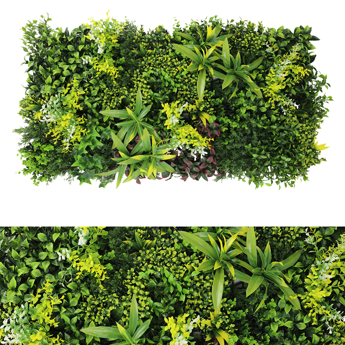 Panou din plante artificiale,cu frunze, Naimeed D7470, Multicolor, 50x100 cm