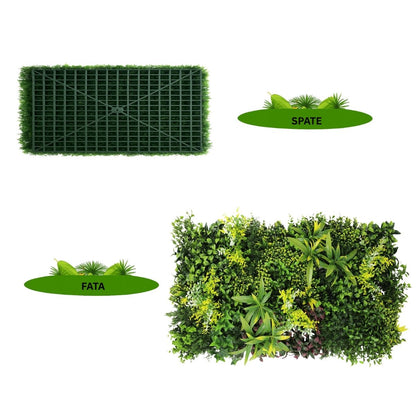 Panou din plante artificiale,cu frunze, Naimeed D7470, Multicolor, 50x100 cm