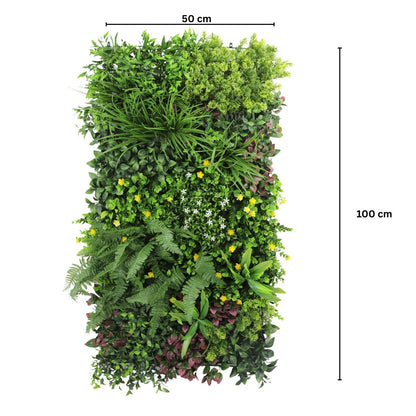 Panou din plante artificiale,cu frunze, Naimeed D7471, Multicolor, 50x100 cm