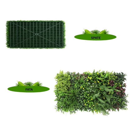 Panou din plante artificiale,cu frunze, Naimeed D7471, Multicolor, 50x100 cm