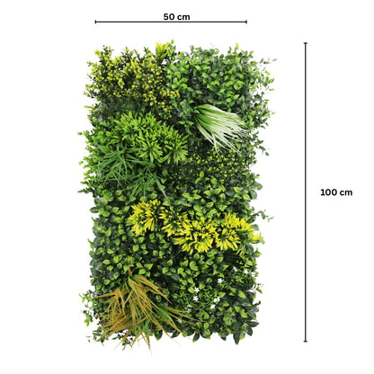 Panou din plante artificiale,cu frunze, Naimeed D7472, Multicolor, 50x100 cm