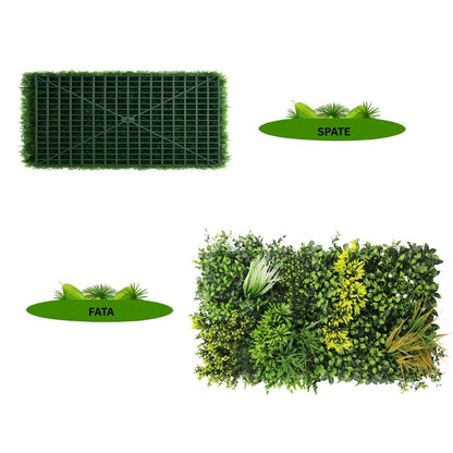 Panou din plante artificiale,cu frunze, Naimeed D7472, Multicolor, 50x100 cm