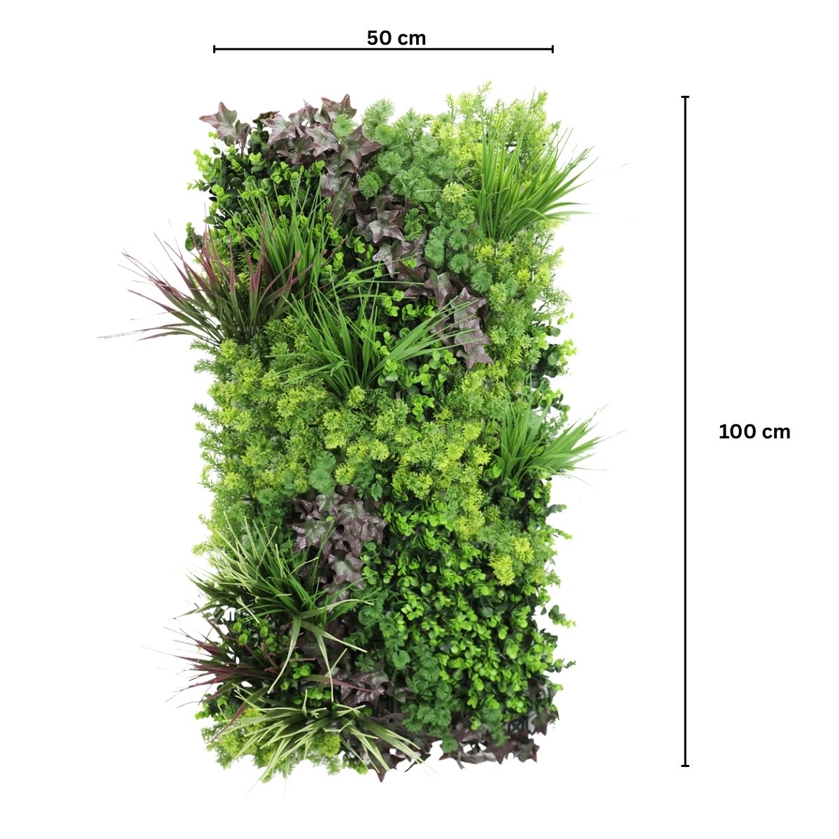 Panou din plante artificiale,cu frunze, Naimeed D7473, Multicolor, 50x100 cm