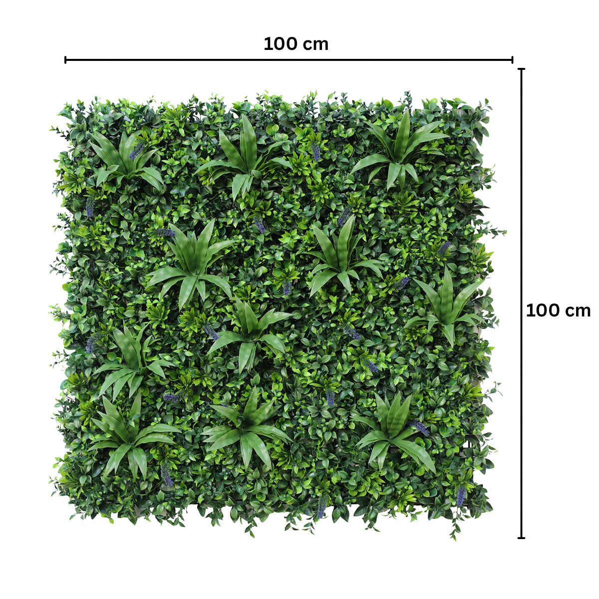 Panou din plante artificiale,cu frunze, Naimeed D7477, Verde, 100x100 cm