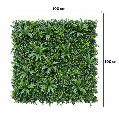 Panou din plante artificiale,cu frunze, Naimeed D7477, Verde, 100x100 cm