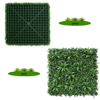 Panou din plante artificiale,cu frunze, Naimeed D7477, Verde, 100x100 cm