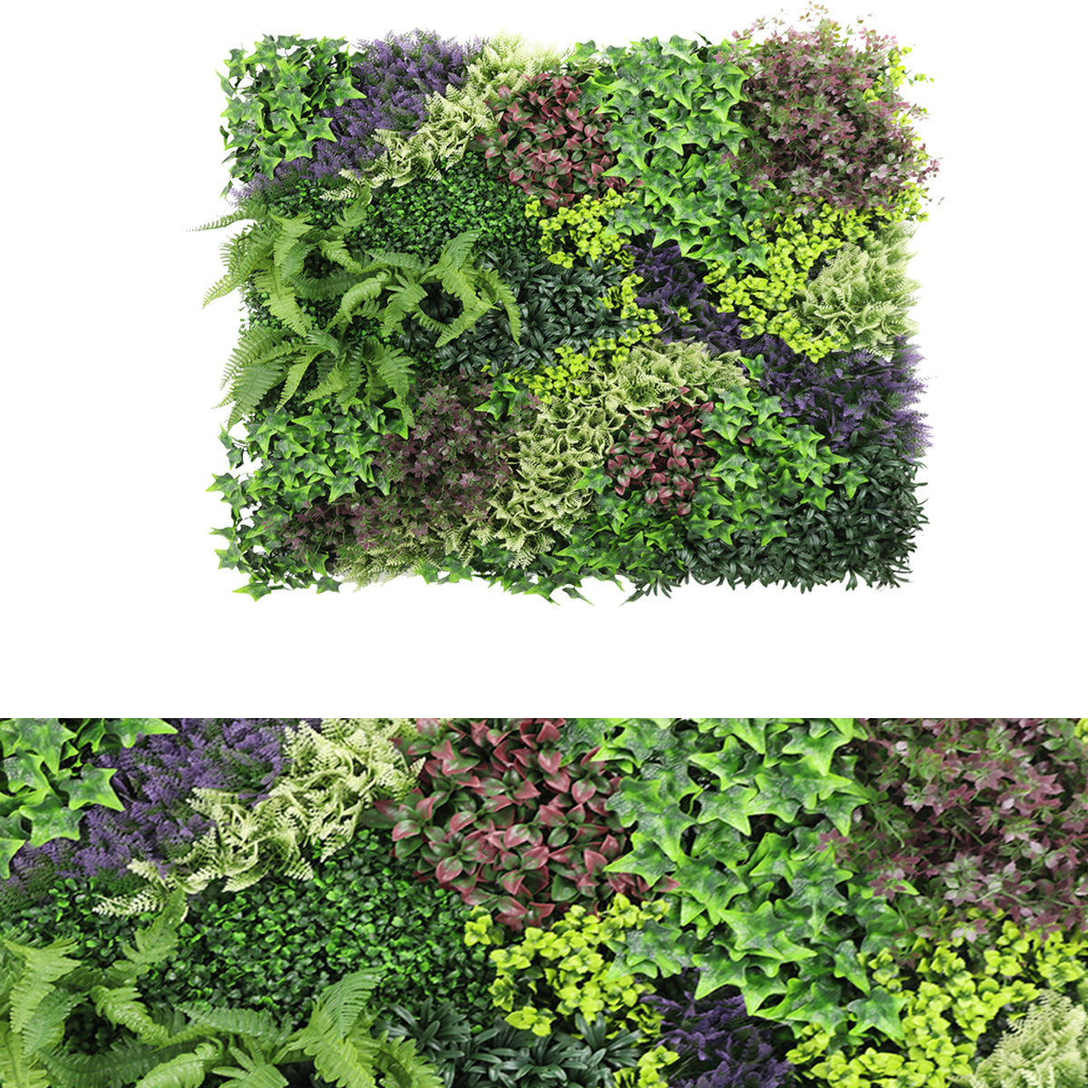 Panou din plante artificiale,cu frunze, Naimeed D7478, Multicolor, 100x100 cm